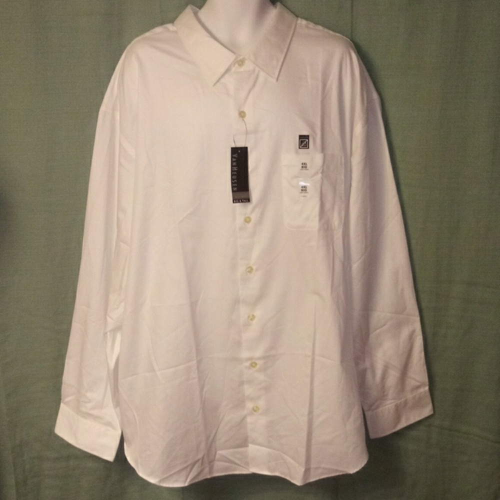 ** Big &Tall Van Heusen Premium Sateen Shirt White